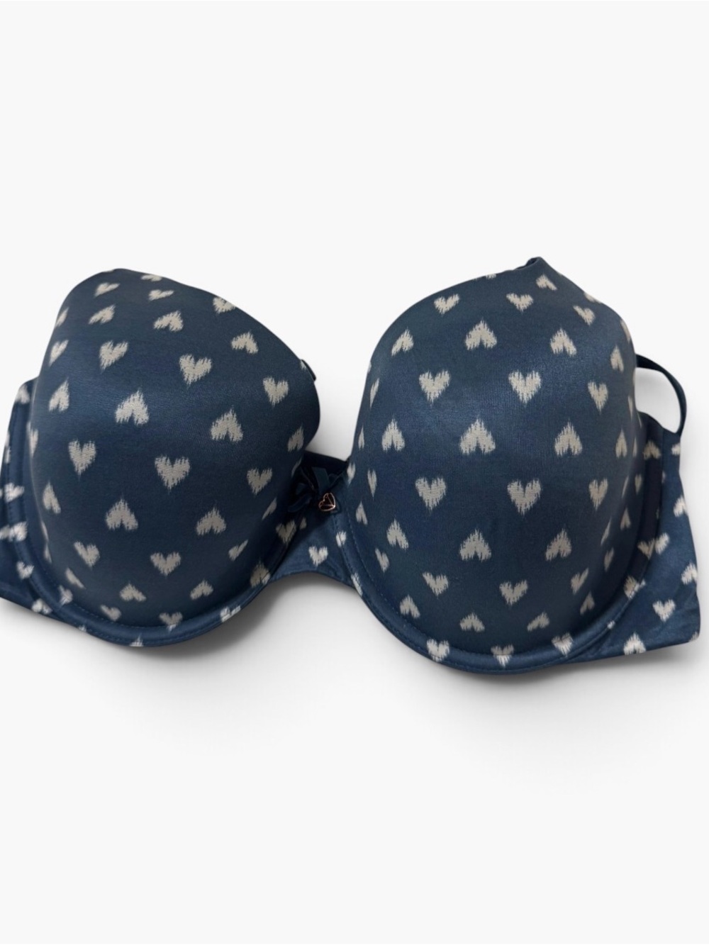 Victorias Secret Navy Heart Print Padded Bra 36DD